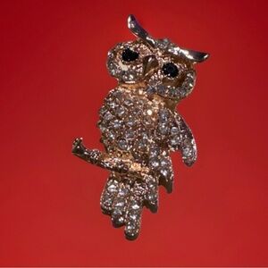 Sparkling Owl Brooch
